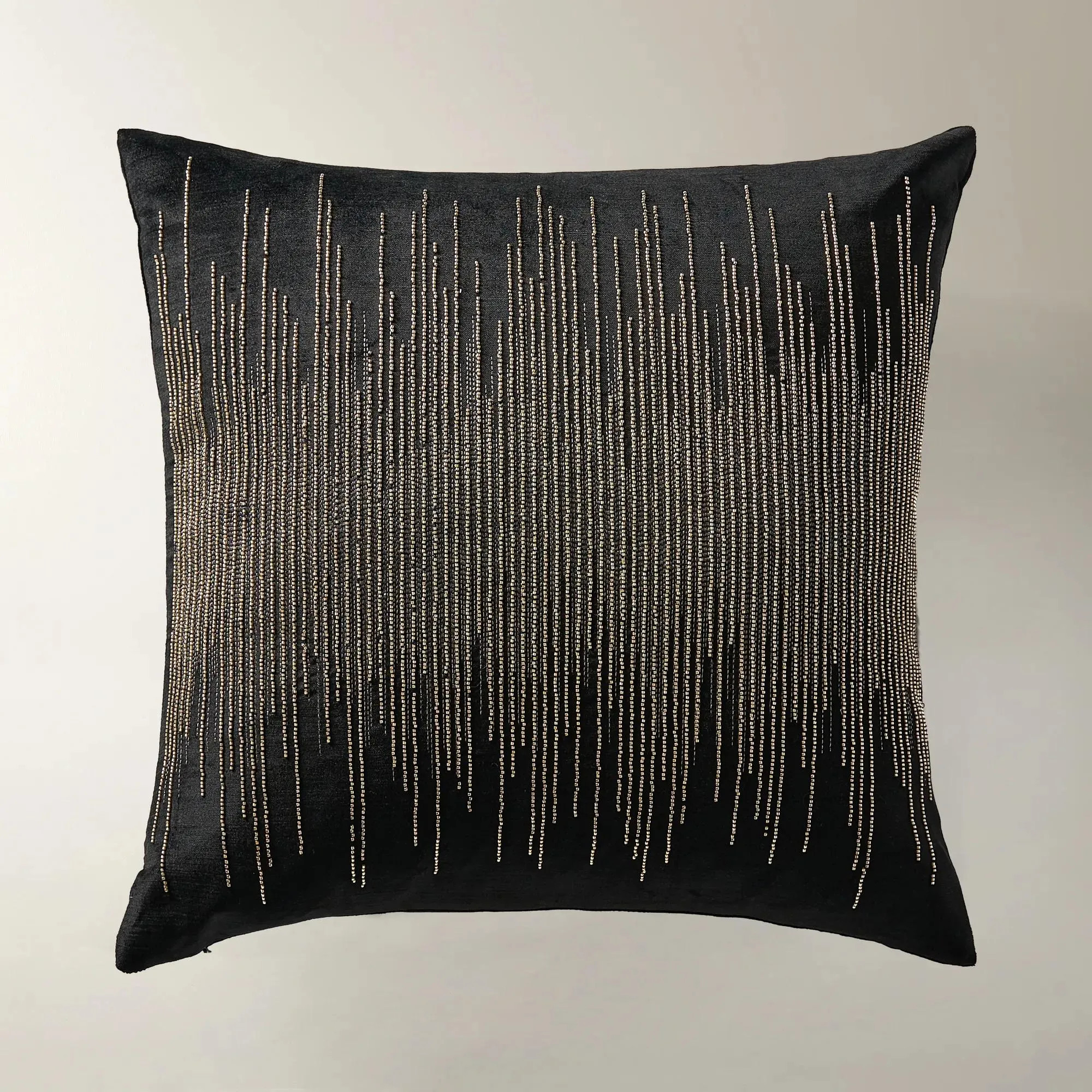 Voie Beaded Velvet Pillow 22" - Champagne Gold/Silver | Z Gallerie