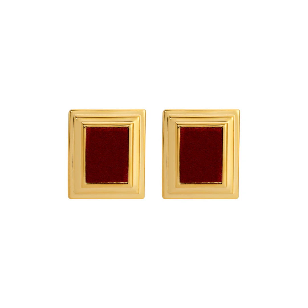 PLAZA BURGUNDY VELVET EARRINGS | Heaven Mayhem