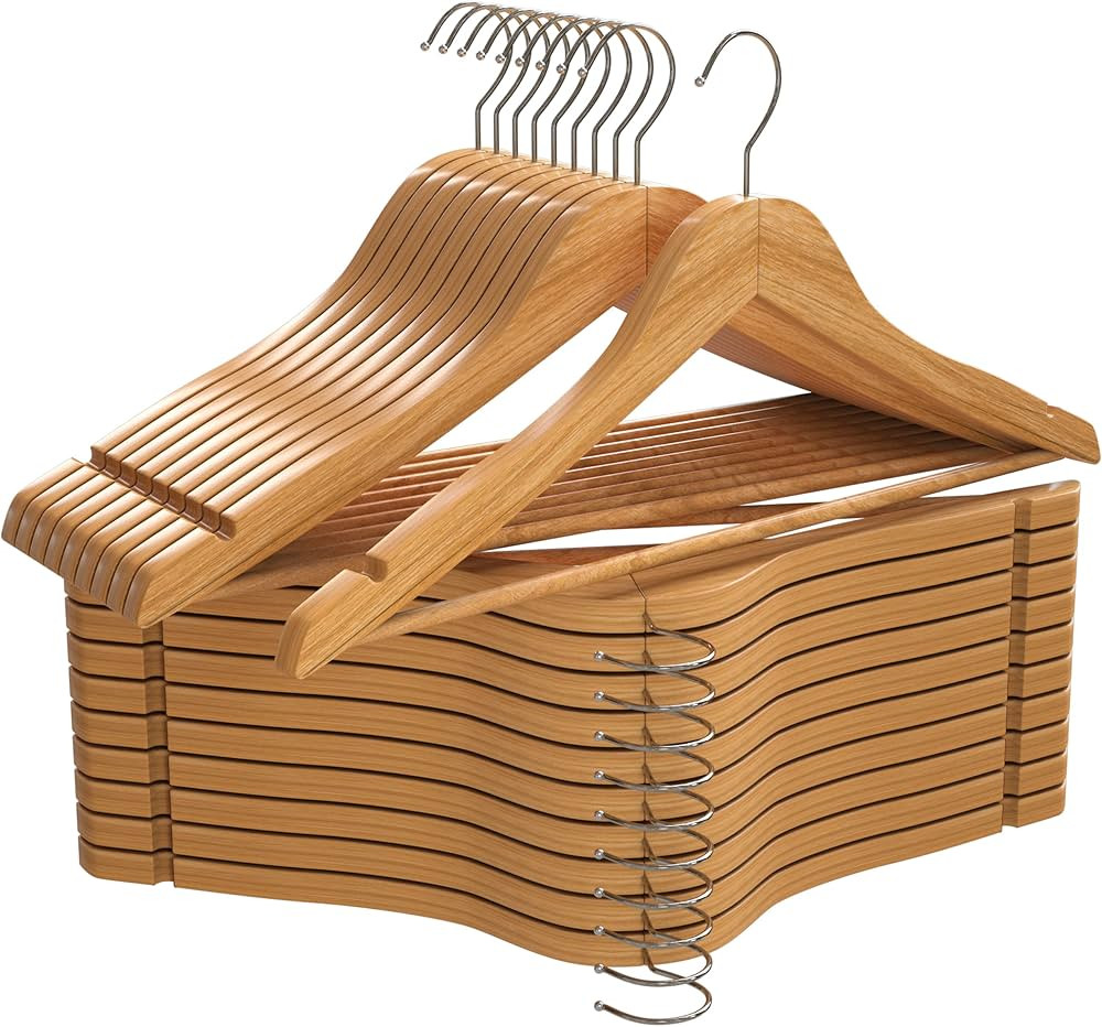 Utopia Home Premium Wooden Hangers 20 Pack - Durable & Slim Coat Hanger - Suit Hangers with 360-Degr | Amazon (US)