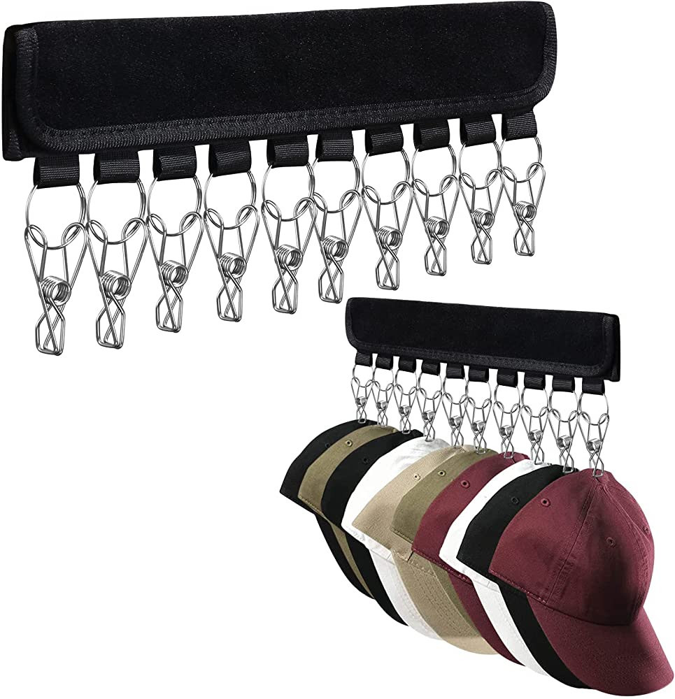 Yeefeoch Hat organizer for hanger - Baseball Cap Rack, Multifunctional coat rack closet storage e... | Amazon (US)