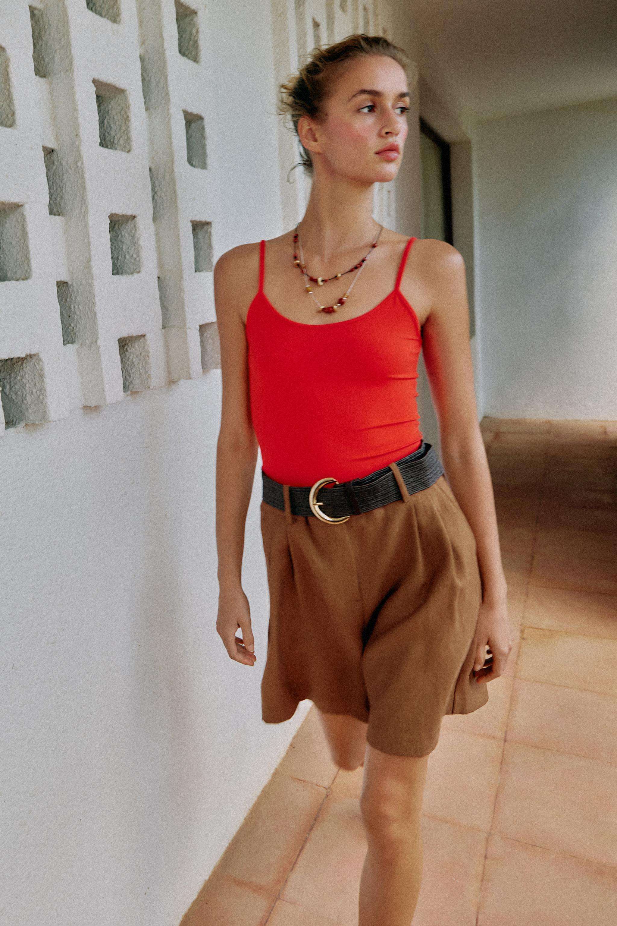 PLEATED BELTED SHORTS | Zara US