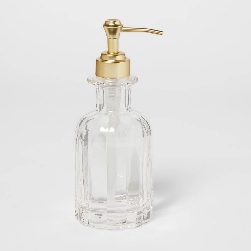 Fluted Glass Solid Soap Pump Clear - Threshold&#8482; | Target