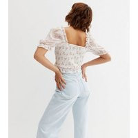 White Floral Chiffon Peplum Crop Top New Look | New Look (UK)