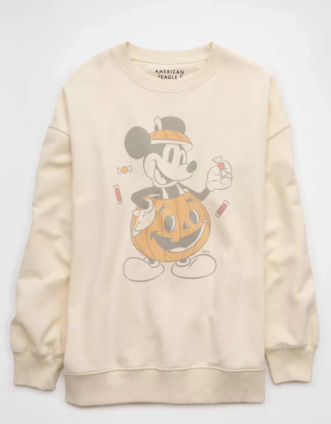 AE Oversized Halloween Mickey Mouse Graphic Sweatshirt | American Eagle Outfitters (US & CA)