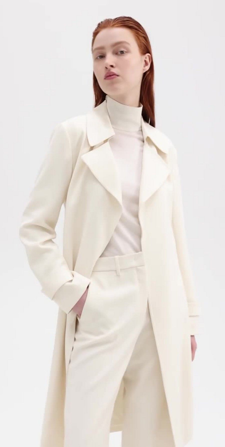 White Admiral Crepe Oaklane Trench Coat | Theory | Theory UK