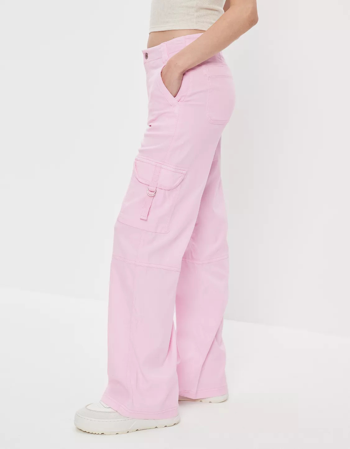 AE Dreamy Drape Stretch Super High-Waisted Cargo Baggy Wide-Leg Pant | American Eagle Outfitters (US & CA)