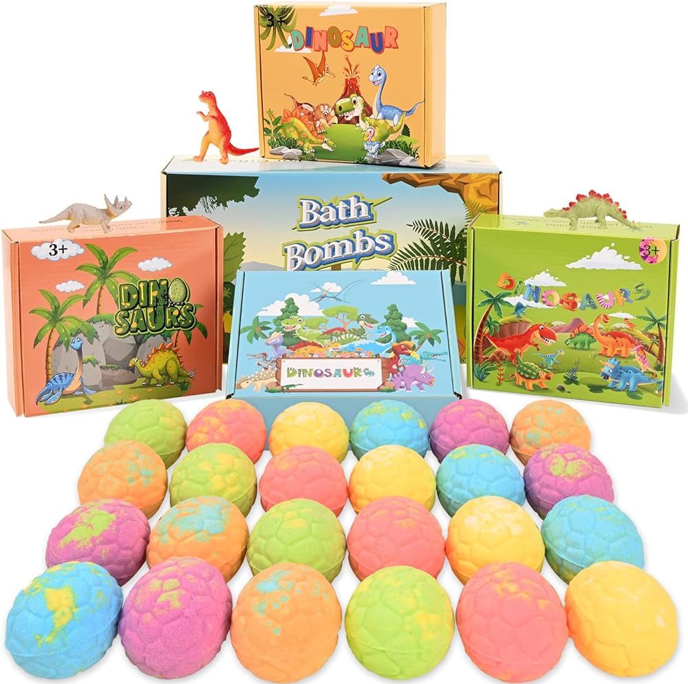 GODORIO Bath Bombs for Kids with 24 Surprise Toys Inside, 24 Pack Dinosaur Bath Bombs Gift Set fo... | Amazon (US)