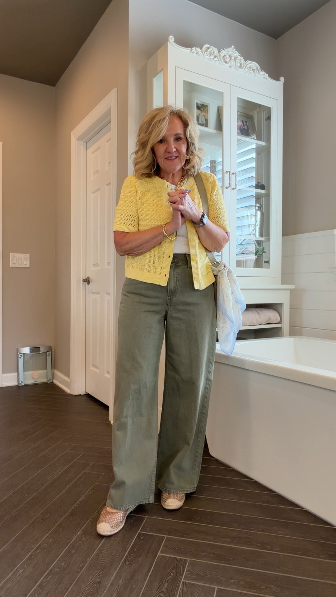 Abercrombie sale code AFLTK 25% off through 3/15
Jeans I sized down to a 28 short (yes that’s correct I misspoke in video) linking the curve love too if you need a little more room in bootie. 
Sweater shows as olive green just tap on that link and select the yellow once you’re on the brand website
My favorite transition shoes, these Mary Jane espadrilles true to size
I also bought this white skirt and striped  sweater And both are fantastic.

Spring outfit, olive green jeans, white leg, jeans, yellow sweater, short sleeve sweat sweater, spring outfit, spring basics, splurge, worthy jewelry


#LTKSpringSale #LTKSeasonal #LTKOver40

#LTKSpringSale #LTKPetite #LTKOver40