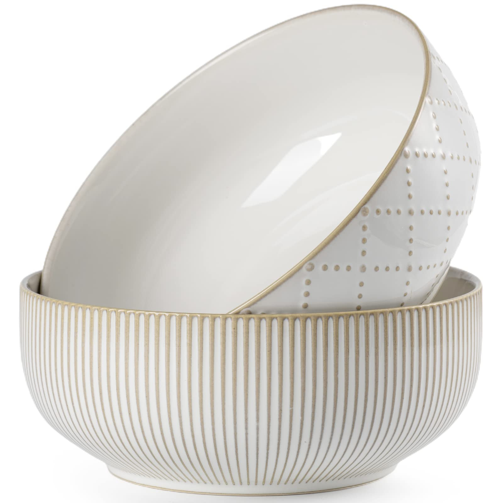 getstar Large Serving Bowls (8 inch & 60 fl oz), Ceramic Salad Bowl Set of 2, Microwave and Dishw... | Amazon (US)