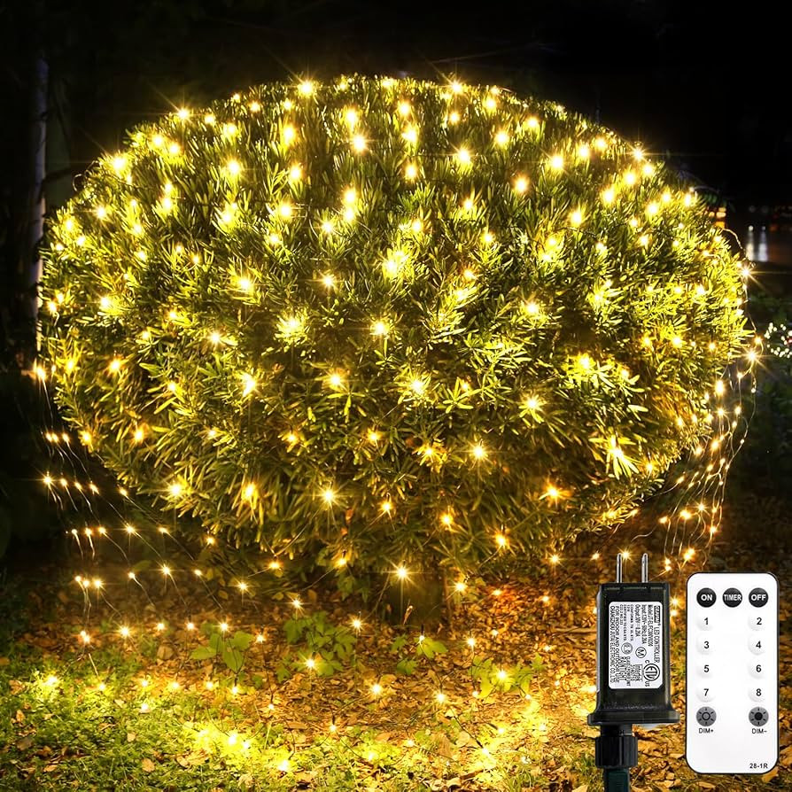 suddus 360 LED Christmas Net Light, Net Lights Outdoor,12ft x 5ft Bush Lights Outdoor Waterproof ... | Amazon (US)