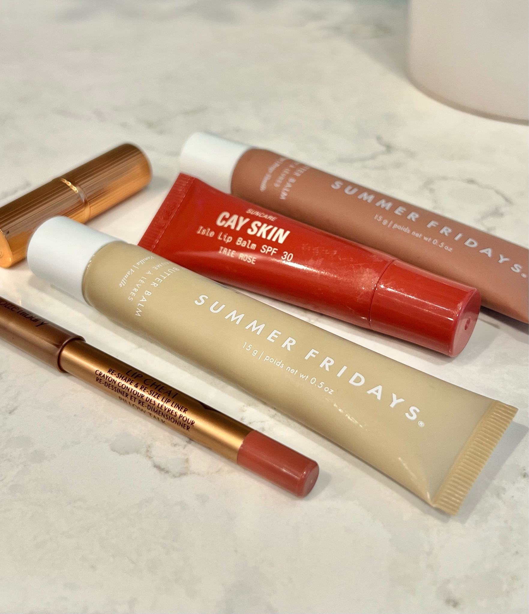 My favorite lip products!!! 

I can’t seem to get enough of the Summer Fridays butter balms 🫶🏻 my current favorite shades are Vanilla & Vanilla Beige 🍦✨

I’ve really been enjoying the Cay Skin lip balm as well, especially for when I’m out in the sun. This product has SPF 30!! ☀️

Who doesn’t love the Charlotte Tilbury Pillow Talk liner + lipstick?! This is a staple for date nights!💄💋

#LTKGiftGuide #LTKBeauty