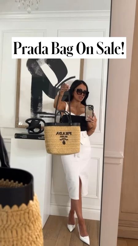 Designer bag sale / 4th of July sales
Prada tote bag on sale - save up to 30%
Veronica beard white denim skirt on sale 

#LTKSummerSales #LTKItBag #LTKSaleAlert