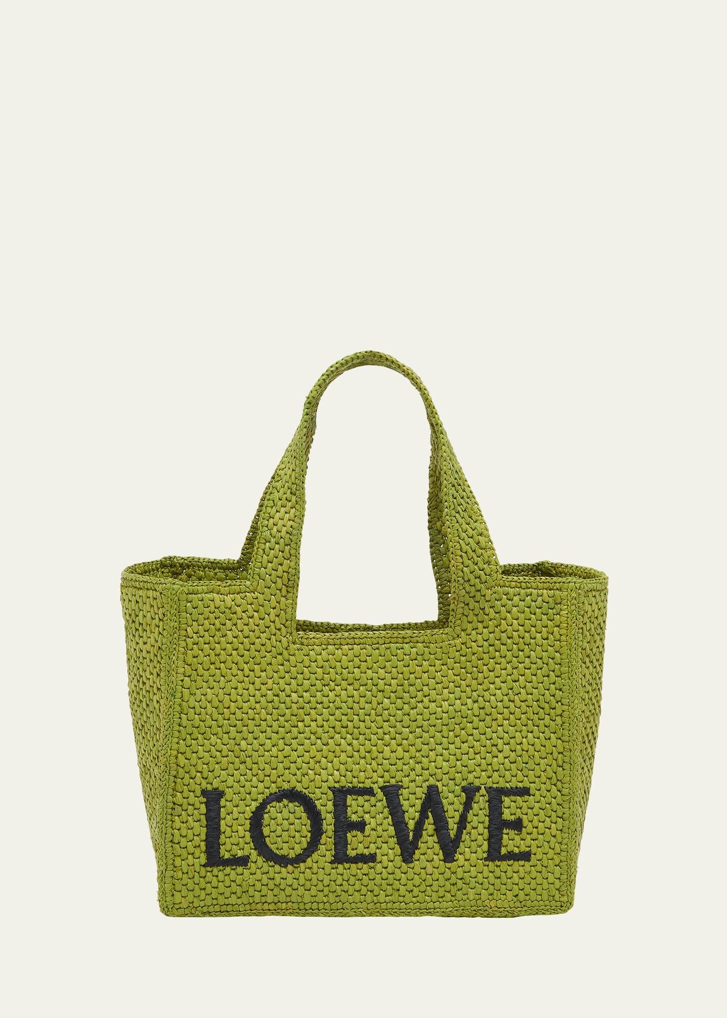 Loewe x Paula’s Ibiza Font Logo Small Tote Bag in Raffia | Bergdorf Goodman