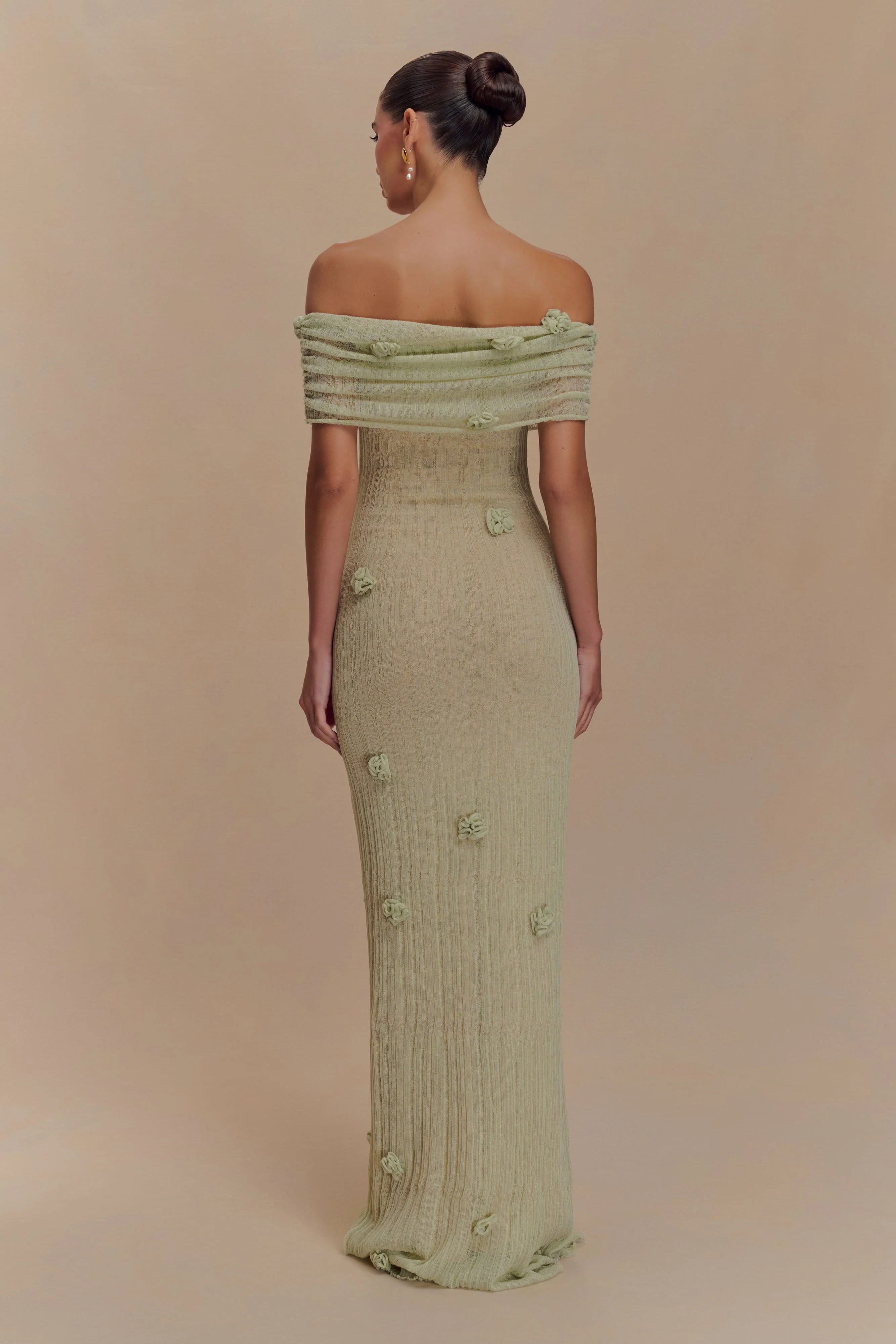 Brynn Orchid Knit Maxi Dress - Pastel Green | MESHKI US