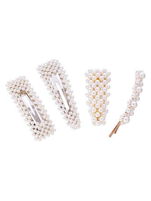 4-Piece Alice Faux Pearl Hair Clip Set | Saks Fifth Avenue OFF 5TH