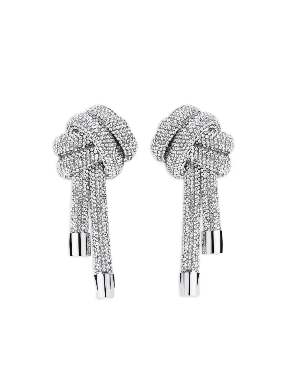 AREA Crystal Knot Earrings | Silver | FARFETCH | Farfetch Global