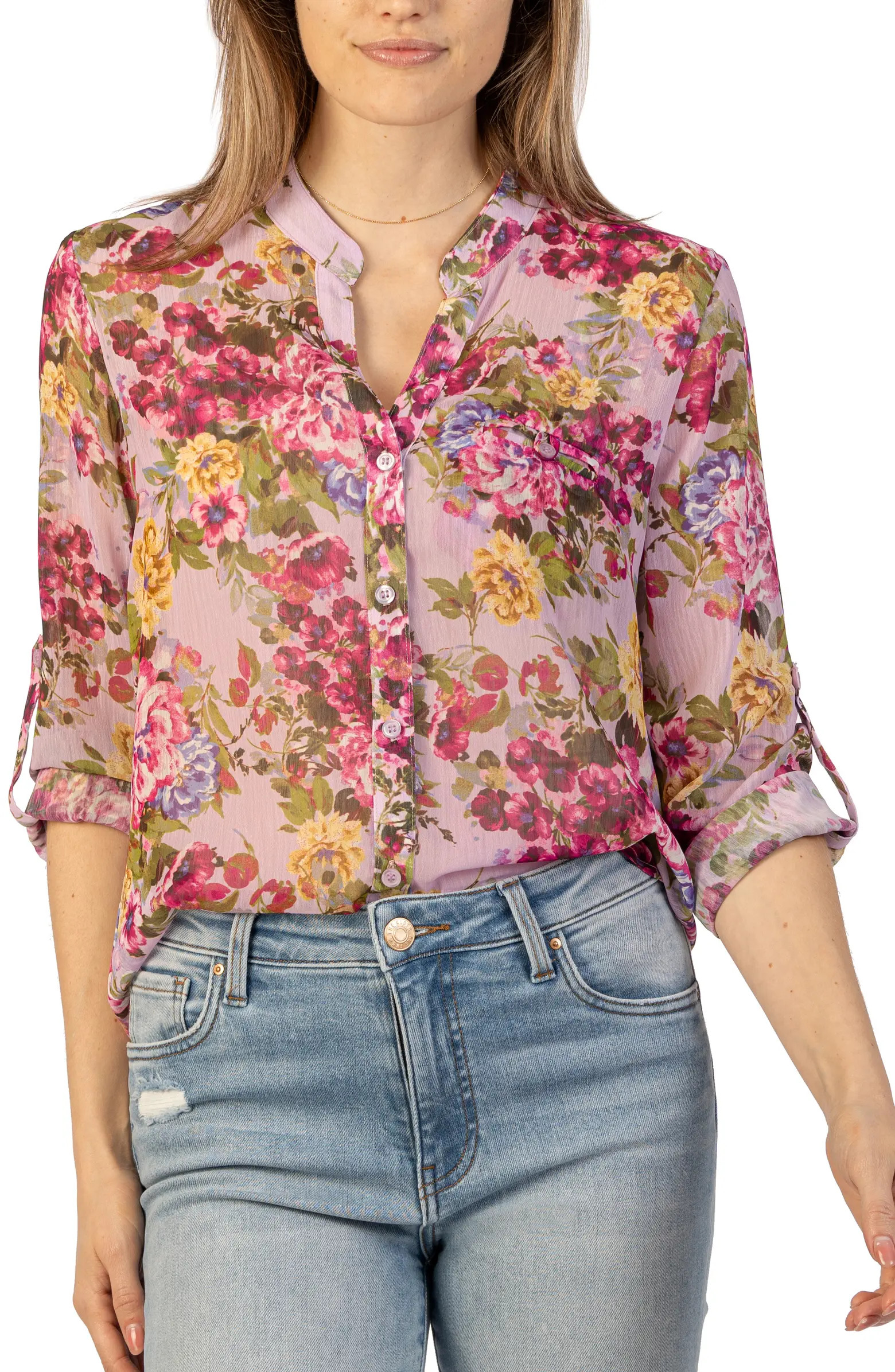 KUT from the Kloth Jasmine Chiffon Button-Up Shirt | Nordstrom | Nordstrom