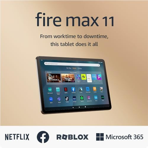 Amazon Fire Max 11 tablet, vivid 11” display, all-in-one for streaming, reading, and gaming, 14... | Amazon (US)