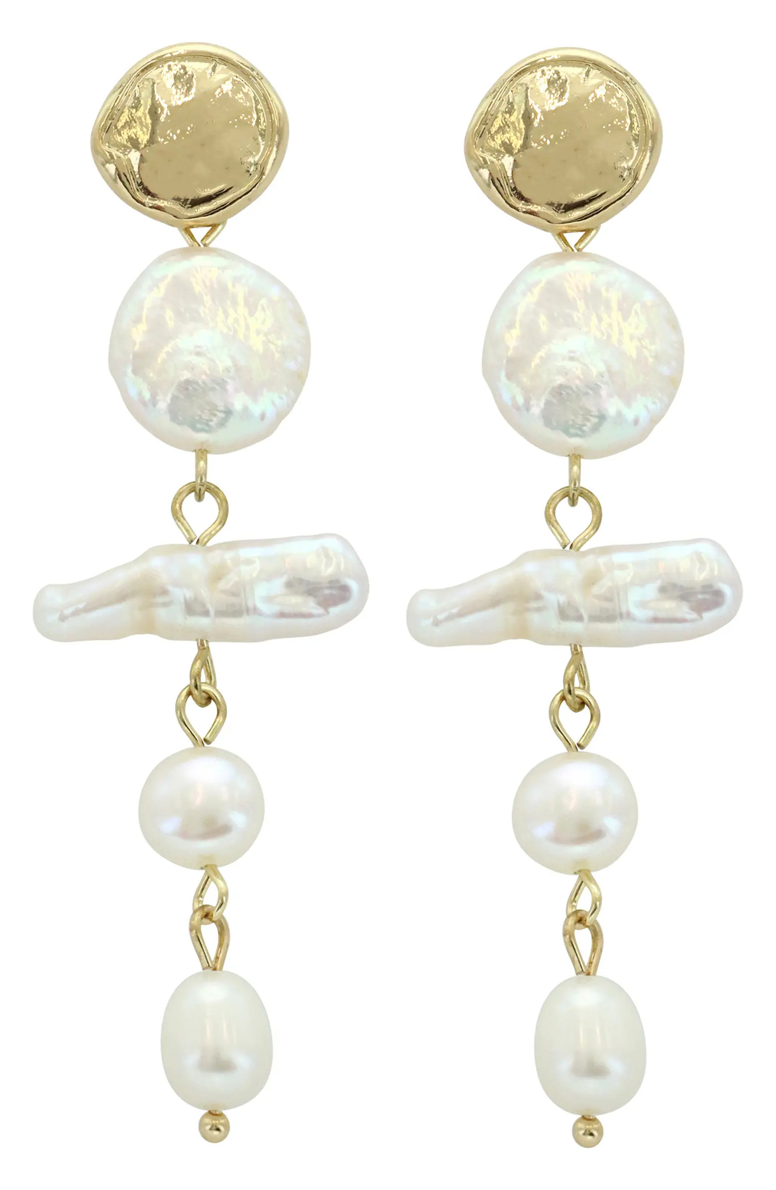 Imitation Pearl Linear Drop Earrings | Nordstrom