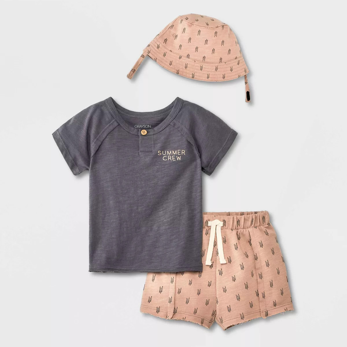 Grayson Mini Baby Boys' Top & Bottom Set - Gray/Brown | Target