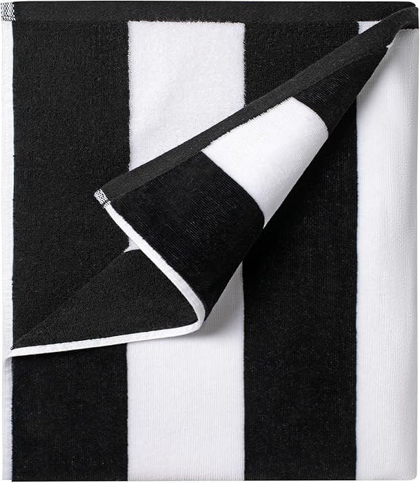 Ouxiaobai Cotton Oversized Beach Towel - 180 x 90 CM Striped Pool Towel, Soft Velour Cabana Swim ... | Amazon (CA)