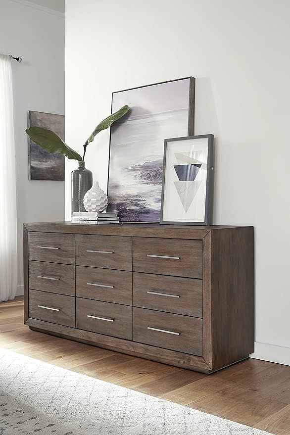 Modus Furniture Solid Wood Dresser, 9-Drawer, Melbourne - Dark Pine | Amazon (US)