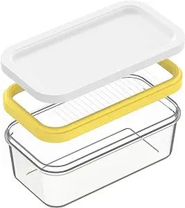 UNIVIVO Butter Slicer Cutter, Stick Butter Container Dish with Lid for Fridge, Easy Cutting Two 4... | Amazon (US)