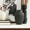 Better Homes & Gardens 7.5" Ribbed Matte Black Ceramic Curved Vase - Walmart.com | Walmart (US)