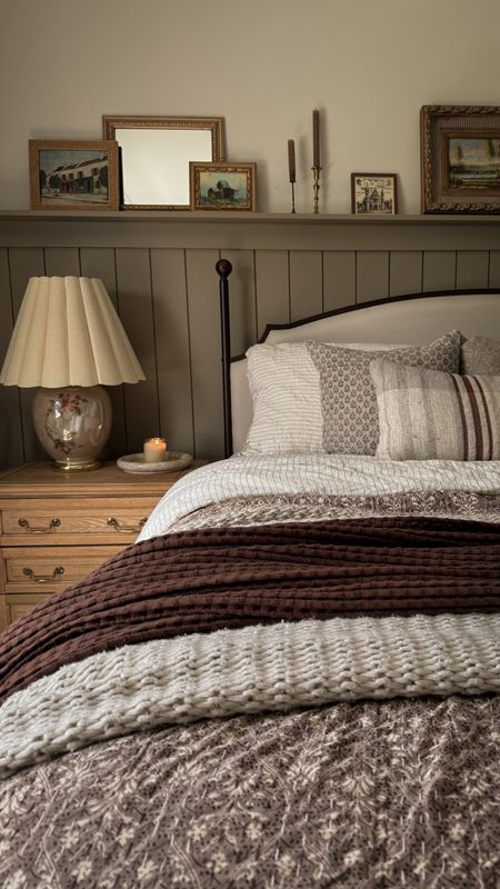 Bedroom, bed, headboard, bedding, throw pillow, linen duvet, kantha quilt, blanket 

#LTKHome