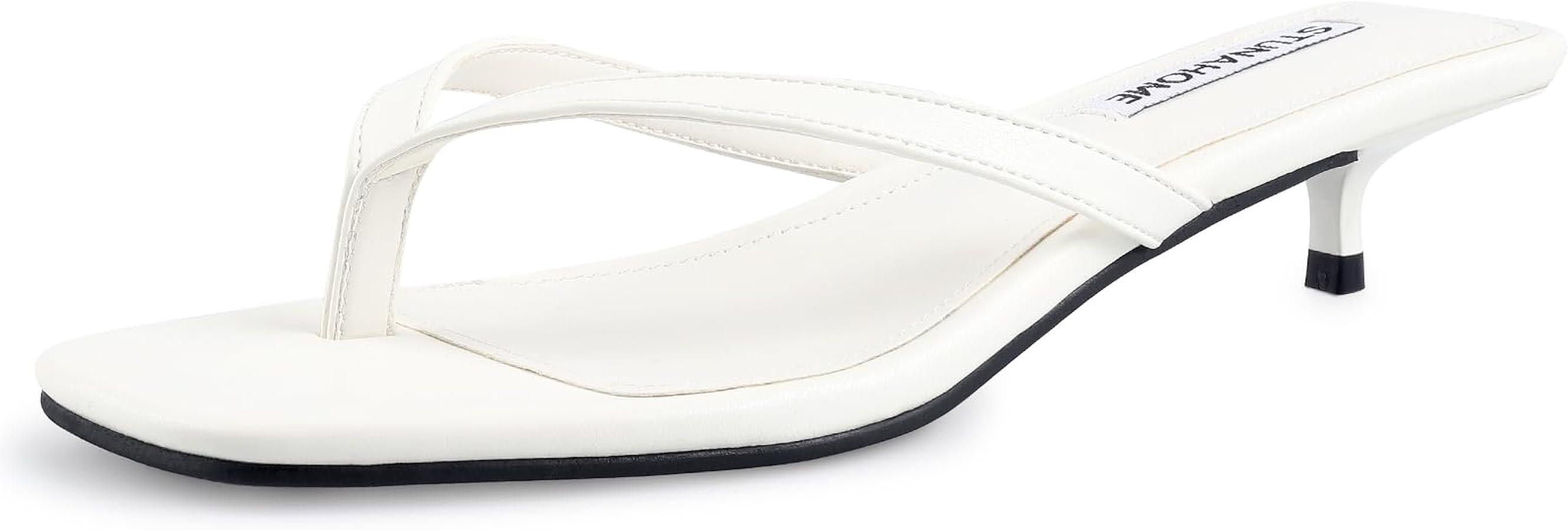 STUNAHOME Womens Kitten Heel Thong Sandals with Memory Foam Cute Flip Flop Heels for Women 1.4 In... | Amazon (US)