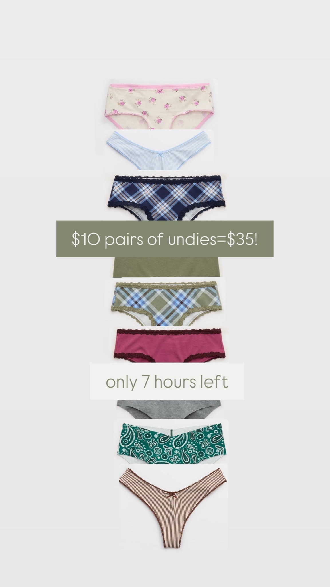 10 pairs for only $35! #underwear @Aerie

#LTKOver40 #LTKSaleAlert