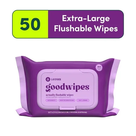 goodwipes Flushable Butt Wipes, Lavender Scented, 1 Pack, 50 Total Wipes | Walmart (US)