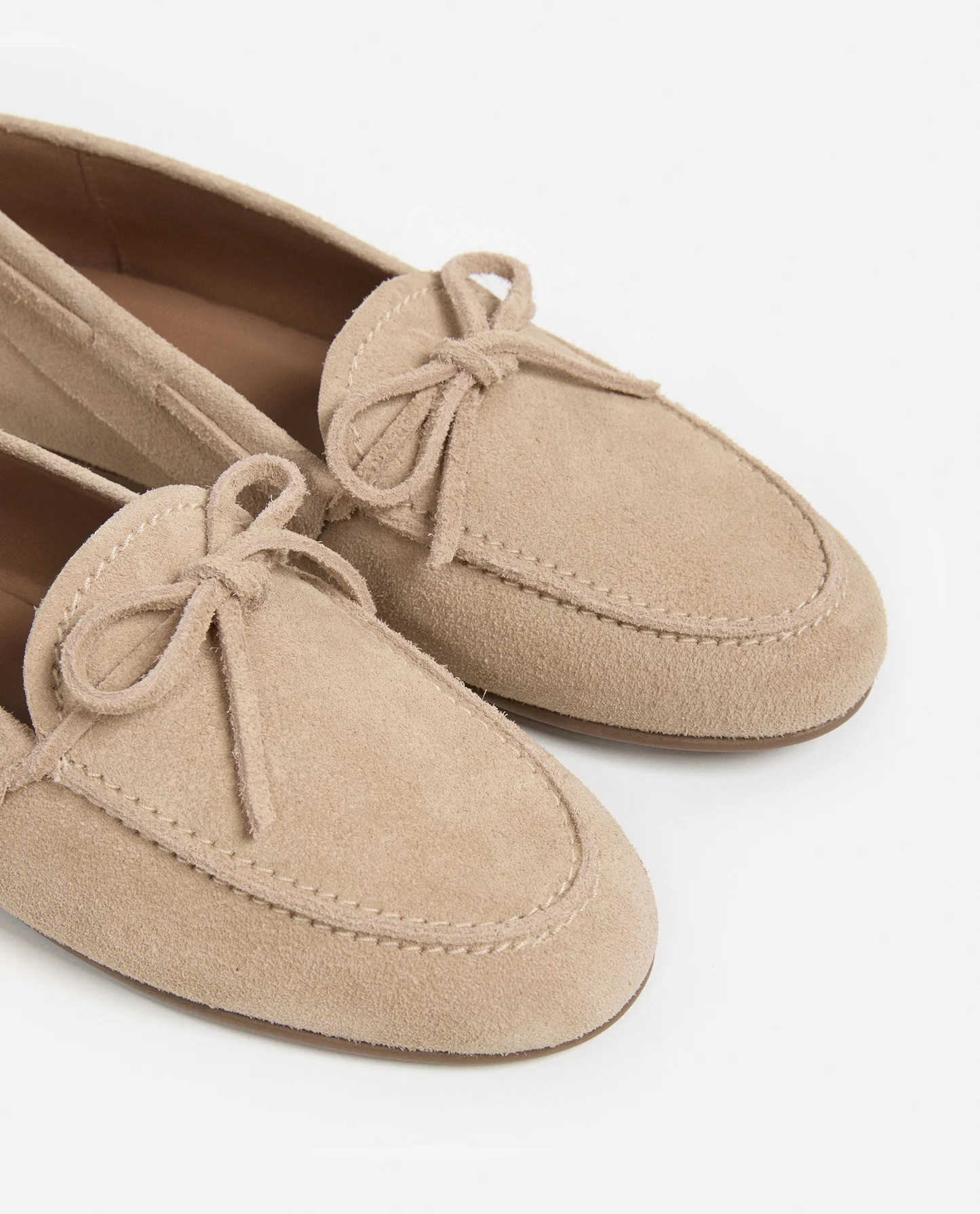 Fatima Suede Sand Loafer | Flattered