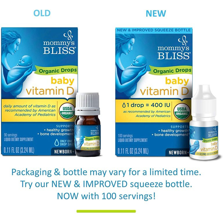 Mommy's Bliss Organic Drops No Artificial Color, Vitamin D, 0.11 fl oz - Walmart.com | Walmart (US)