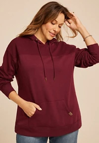 Plus Size Sparkle Scuba Knit Half Zip Sweatshirt | Maurices