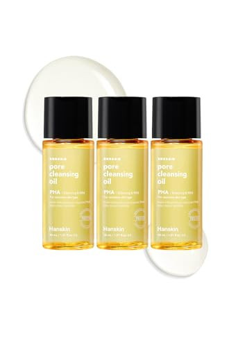 Hanskin PHA Trial Size Pore Cleansing Oil, Gentle Blackhead Cleanser and Makeup Remover for Combination and Oily Skin Travel Size Mini Makeup Remover Set [1 oz/Pack of 3] | Amazon (US)