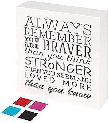 KAUZA Always Remember You are Braver Than You Think - Inspirational Gifts Positive Wall Plaque Pa... | Amazon (US)