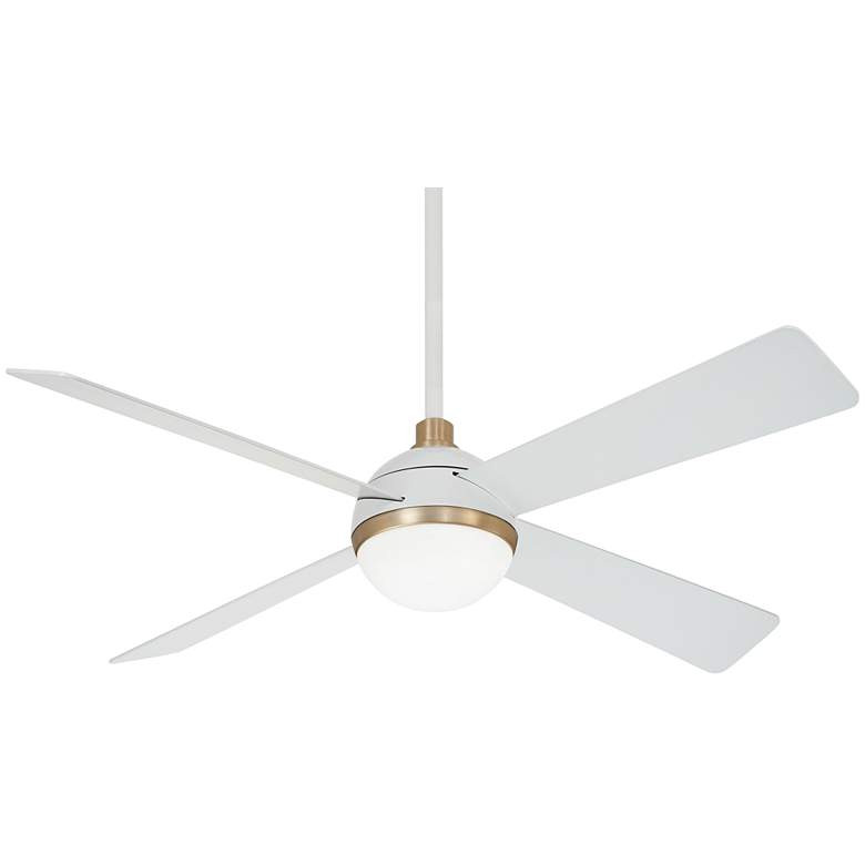 54" Minka Aire Orb White and Brass LED Ceiling Fan with Remote Control - #182N0 | Lamps Plus | Lamps Plus