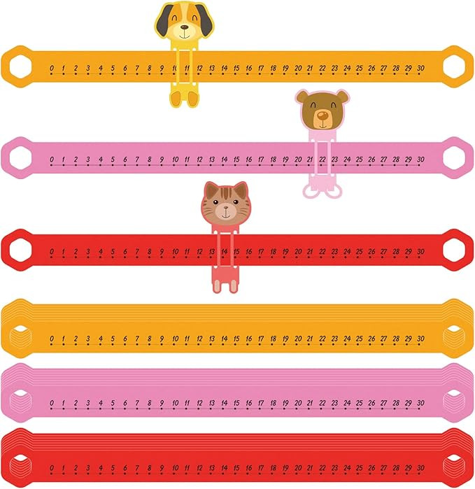 Eersida 24 Pcs Slide and Learn Number Lines 0 to 30 PVC Math Number Line for Student Animal Posit... | Amazon (US)