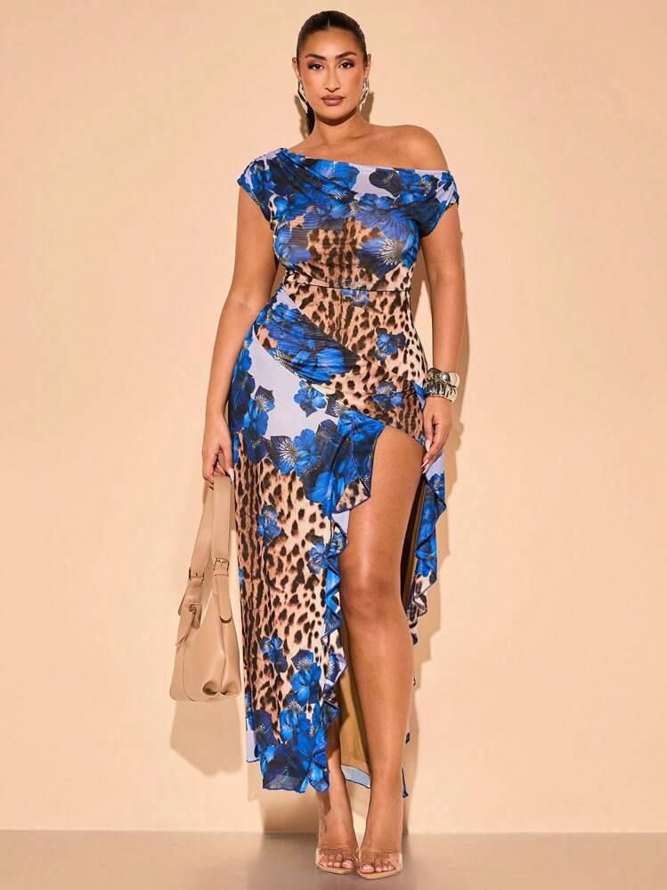 Leopard Blue Dress | SHEIN