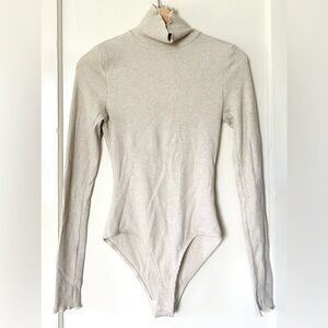 NWT Free People Mock On The Spot Bodysuit Oatmeal Light Tan S‎ | Poshmark