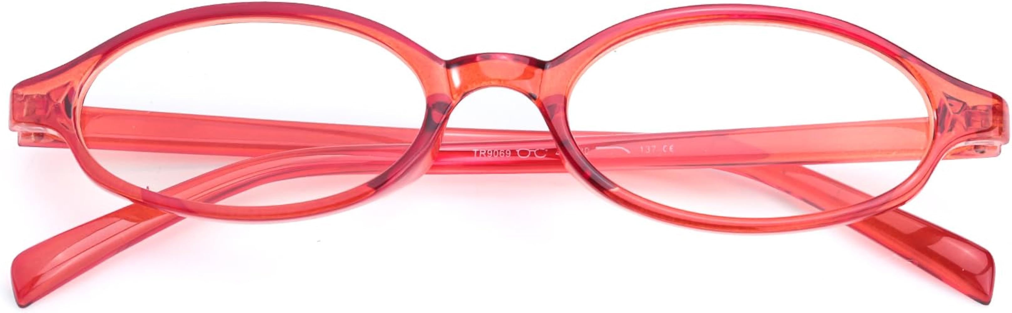Fashion Fake Glasses Oval Y2k Eyewear Frame Blue Light Non Prescription Glasses for Women Clear Cosplay Glasses | Amazon (US)