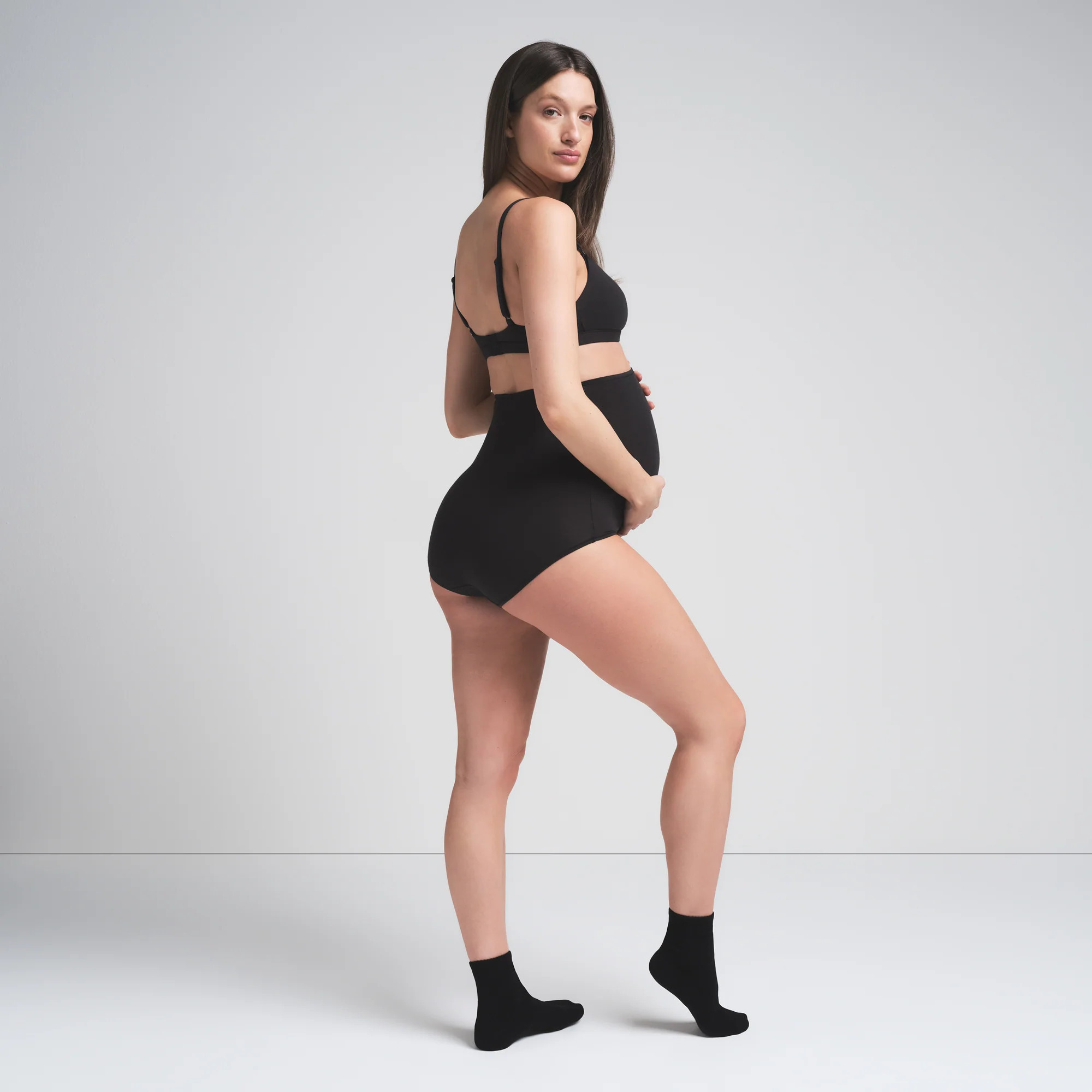 SKIMS Maternity High-Waisted Brief | Black | Small | Cotton Jersey | SKIMS (US)