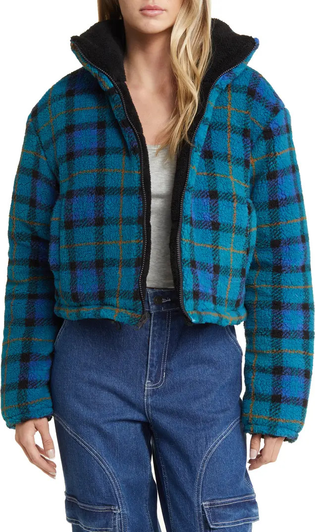 Reversible Crop Faux Shearling Jacket | Nordstrom