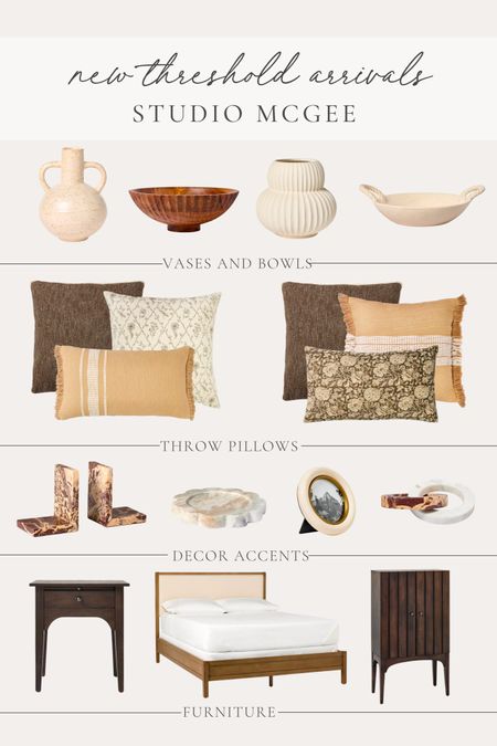 New Target arrivals from Threshold with Studio McGee!

Home finds, new arrivals, Target style, home refresh, living room refresh, bedroom refresh, neutral home, affordable finds, vase finds, throw pillow, upholstered bed, marble decor, decor bowl, marble tray, bookend, nightstand faves, accent cabinet, shop the look!

#LTKSeasonal #LTKHome #LTKStyleTip