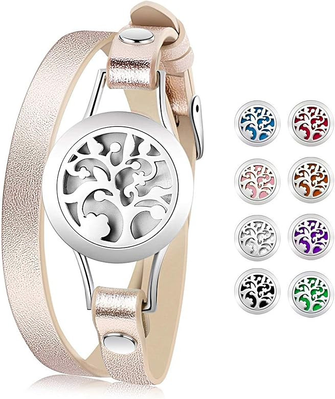 Jack & Rose Essential Oil Diffuser Bracelet, Tree of Life Jewelry Aromatherapy Locket Bracelets L... | Amazon (US)