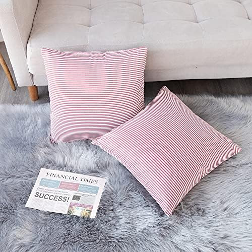 Throw Pillow Covers 26x26 - Decorative Pillows for Couch Set of 2 Rustic Linen Striped Cushion Co... | Amazon (CA)