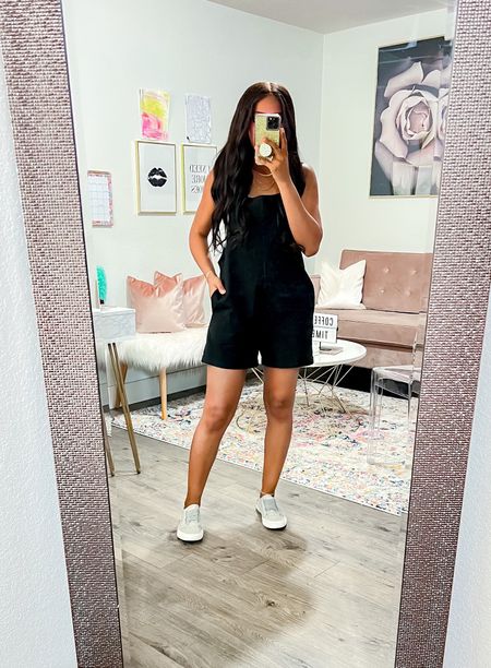 Overalls(gifted): I am 5’4” wearing a small, adjustable, comfortable and it’s 90% cotton + 10% linen. •Bodysuit: Wearing an xs, cheeky fit and snap bottom closure. •Sneakers: I went with my normal size. 

#LTKFind #LTKunder100 #LTKstyletip