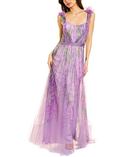 Marchesa Notte Draped Tulle Gown | Gilt