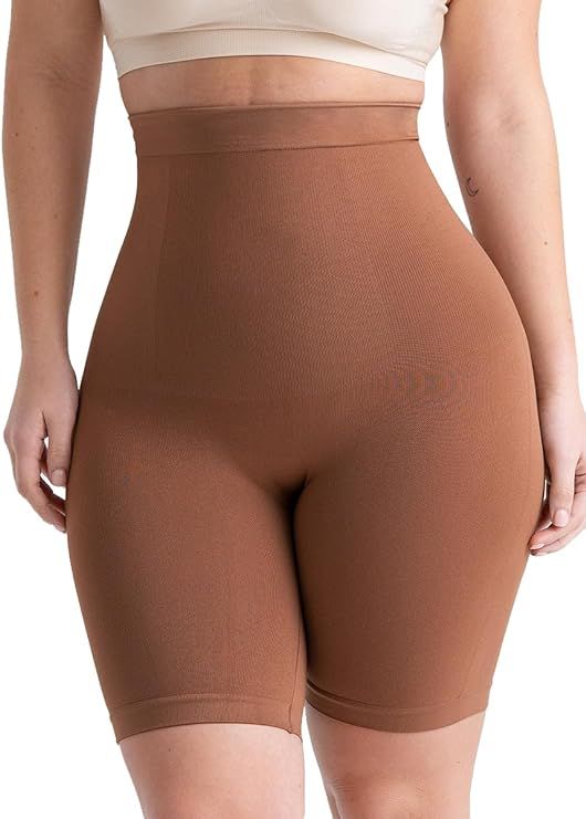 SHAPERMINT High Waisted Body Shaper Shorts Shapewear for Women Tummy Control Thigh Slimming Techn... | Amazon (US)